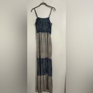 Jessica Simpson navy and tan Maxi Sundress